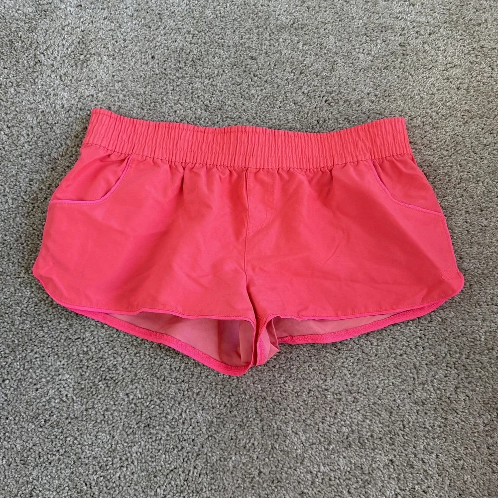 Y2K OP Shorts Girls L 11/13 Pink Microfiber Athletic Elastic Waist Running